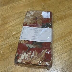 Raymond Waites  Studio Napkins Burnt Orange Cream Gold Flowers 20x20" (4) New